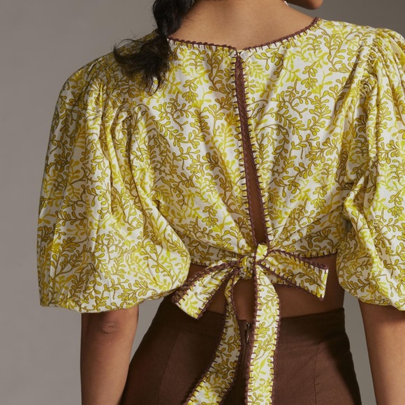 ✨ Anthropologie Lace Inset Blouse Sz L - Picture 4 of 5